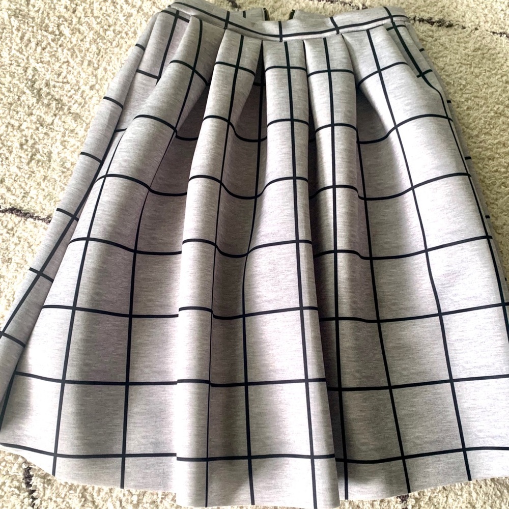 Grid Midi Skirt